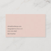 Minimale script kalligrafie roze chic modern visitekaartje (Achterkant)