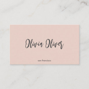 Minimale script kalligrafie roze chic modern visitekaartje