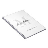 Minimale script kalligrafie zwart wit monogram notitieboek (Rechterzijde)