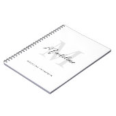 Minimale script kalligrafie zwart wit monogram notitieboek (Linkerzijde)