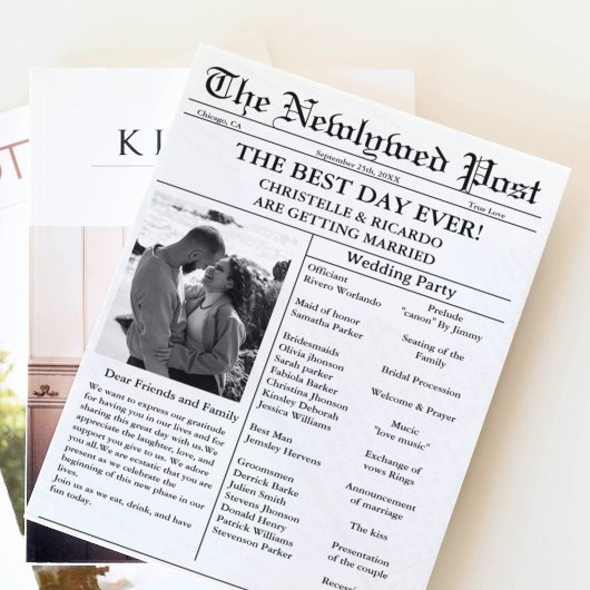 Minimale script krant bruiloft opslaan van de datu kaart