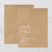 Minimale Script Landelijke Kraft Save the Date Aankondigingskaart (Voorkant / Achterkant)