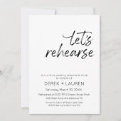 Minimale Script Let's Rehearsal voor bruiloft Kaart (Voorkant)