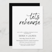 Minimale Script Let's Rehearsal voor bruiloft Kaart (Voorkant / Achterkant)