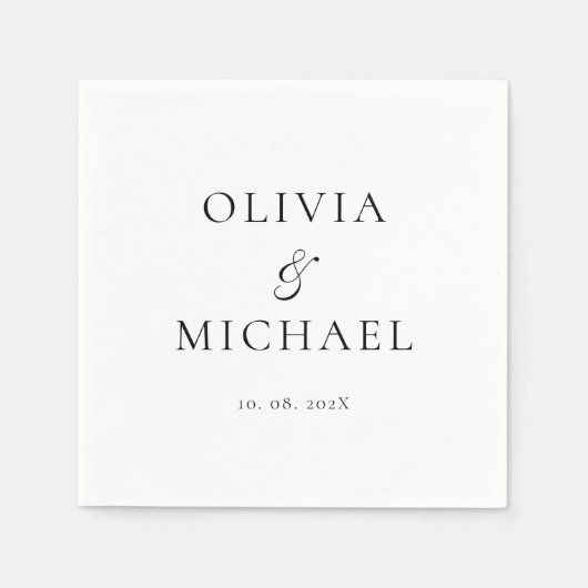 Minimale script minimalistische bruiloft servet (Voorkant)