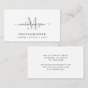 Minimale Script Monogram Fotograaf Visitekaartje