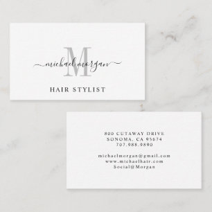 Minimale script monogram haarstylist visitekaartje
