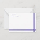 Minimale Script Periwinkle Double Border Notitiekaartje (Voorkant)