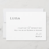 Minimale Script Photo Matron of Honor proposal Kaa Kaart (Achterkant)