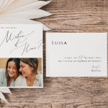 Minimale Script Photo Matron of Honor proposal Kaa Kaart<br><div class="desc">Deze minimale scriptfotomatron van een eerbiedvoorstel is ideaal voor uw klassieke, eenvoudige zwarte en witte, minimale moderne boho bruiloft. Het ontwerp biedt elegante, delicate en romantische handgeschreven kalligrafie met een formele shabby chic typografie. De blik zal goed gaan met om het even welk trouwseizoen: lente, zomer, herfst, of winter! Het...</div>
