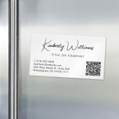 Minimale Script QR Code Professional Cream Magnetisch Visitekaartje