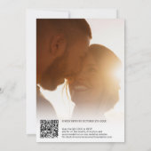 Minimale script QR-codenamen 6-foto grid bruiloft Kaart (Achterkant)