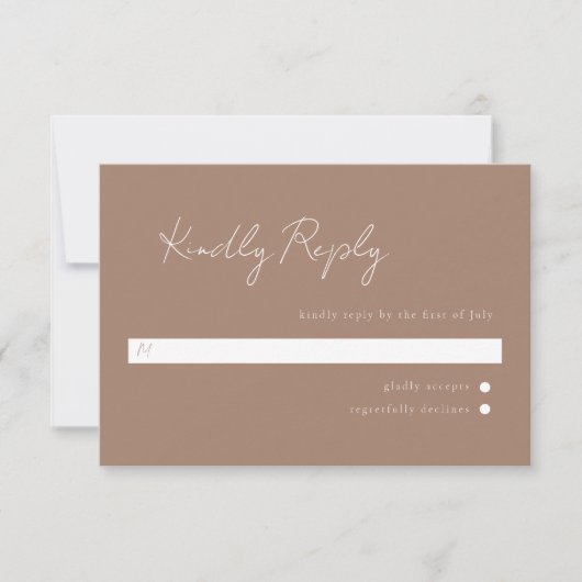 Minimale Script Rsvp Kaartje (Voorkant)