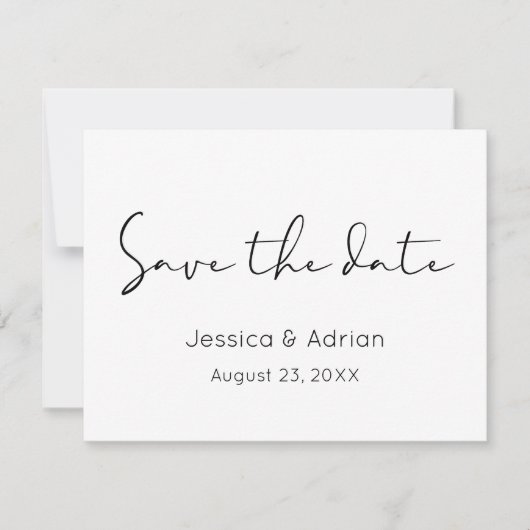 Minimale script save the date (Voorkant)