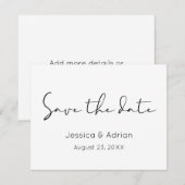 Minimale script save the date (Voorkant / Achterkant)