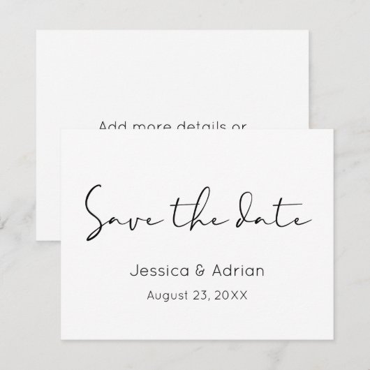Minimale script save the date (Voorkant / Achterkant)