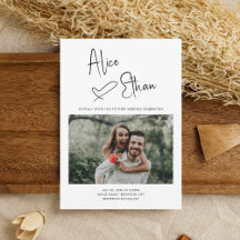 Minimale Script Signature Heart Photo White