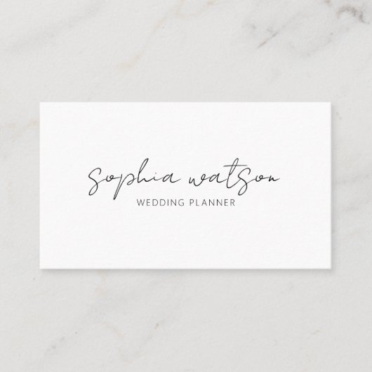 Minimale Script Signature White Visitekaartje (Voorkant)