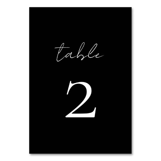 Minimale Script Table Number Kaart (Achterkant)