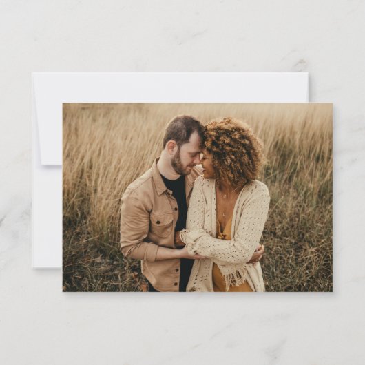 Minimale Script Traditionele QR Code RSVP (Achterkant)