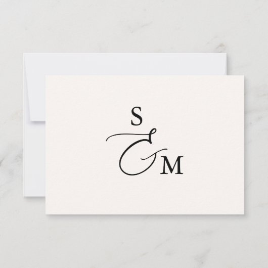 Minimale Script Traditionele QR Code RSVP Kaartje (Achterkant)