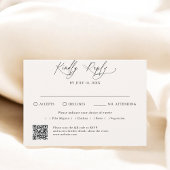 Minimale Script Traditionele QR Code RSVP Kaartje