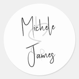 Minimale Script Typografie Bruiloft Ronde Sticker