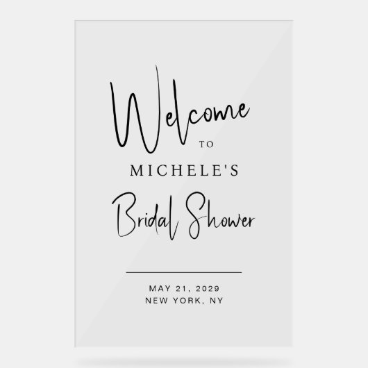 Minimale script typografie Bruiloft Welkom Acryl Bord (Voorkant)