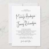 Minimale script typografie formele trouwdag kaart (Voorkant)