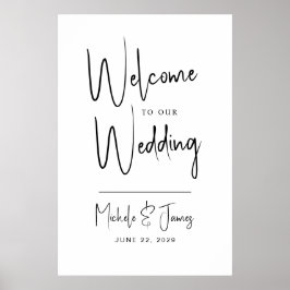 Minimale script typografie huwelijksbegroeting poster
