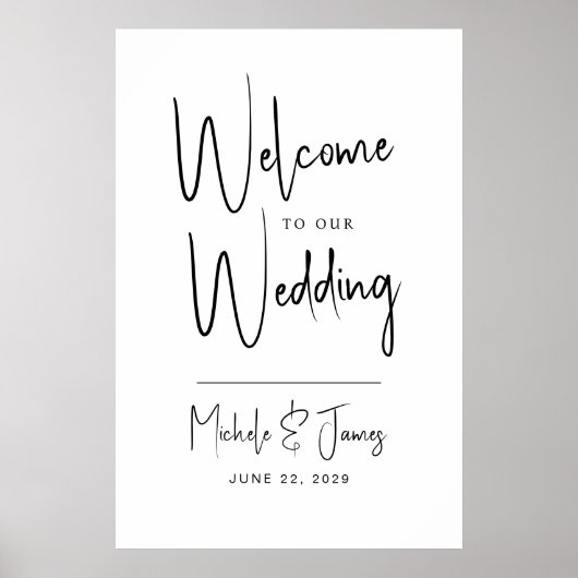 Minimale script typografie huwelijksbegroeting poster (Voorkant)