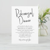 Minimale Script Typografie Huwelijksrepetitie Dine Kaart (Staand voorkant)