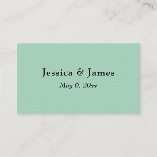 Minimale Script Typografie Lichtgroen Dank u Informatiekaartje (Achterkant)