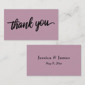 Minimale Script Typografie Medium Mauve Dank Je Informatiekaartje (Voorkant / Achterkant)