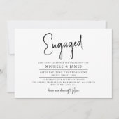 Minimale script typografie trouw verlovingsfeest kaart (Voorkant)