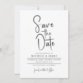 Minimale script typografie trouwdatum save the dat kaart (Voorkant)