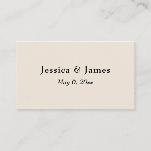 Minimale Script Typography Cream Dank u Informatiekaartje (Achterkant)