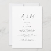 Minimale script witte monogram typografie trouwdag kaart (Voorkant)