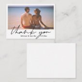 Minimale script zomer bruiloft foto Dank u Notitiekaartje (Voorkant / Achterkant)