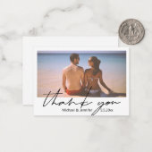 Minimale script zomer bruiloft foto Dank u Notitiekaartje (Voorkant / Achterkant in situ)