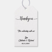 Minimale scriptelegant bruiloft bedankt cadeaulabel (Voorkant)
