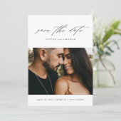 Minimale scriptfoto save the date (Staand voorkant)