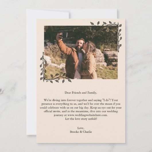 Minimale scriptfoto save the date (Achterkant)