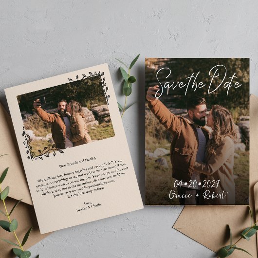 Minimale scriptfoto save the date