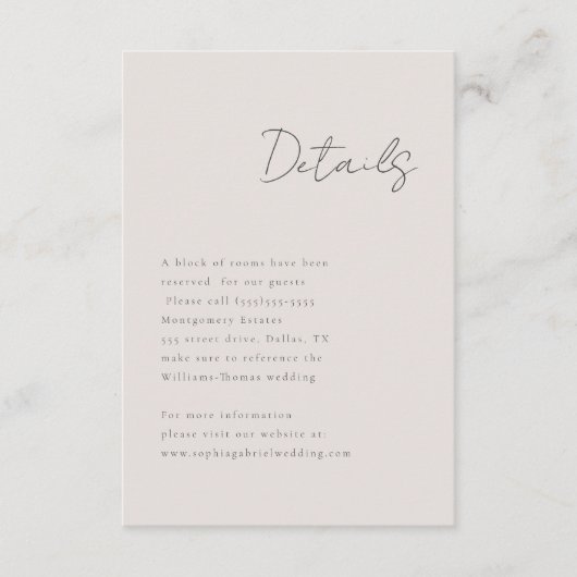 Minimale scriptgegevens informatiekaartje (Voorkant)