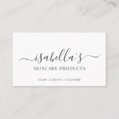 Minimale scripthandtekening Skincare-producten Visitekaartje (Voorkant)