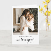 Minimale scripthartslag Happy Moederdag Kaart (Gele Bloem)