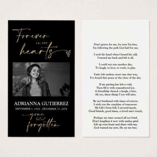 Minimale scriptherdenkingsfotosympathie Kaart gebe (Voorkant /achterkant)