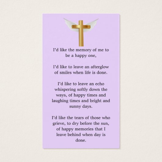 Minimale scriptherfst Bladwijzer Visitekaartje (Achterkant)