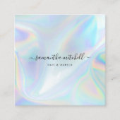 Minimale scriptholografische schoonheidsmachine vierkante visitekaartje (Voorkant)